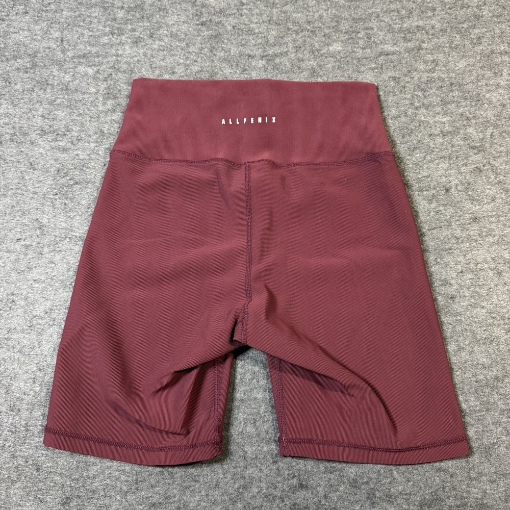 All Fenix Ribbed Biker Shorts 6.5" Womens S Yoga Pilates Outdoor Running